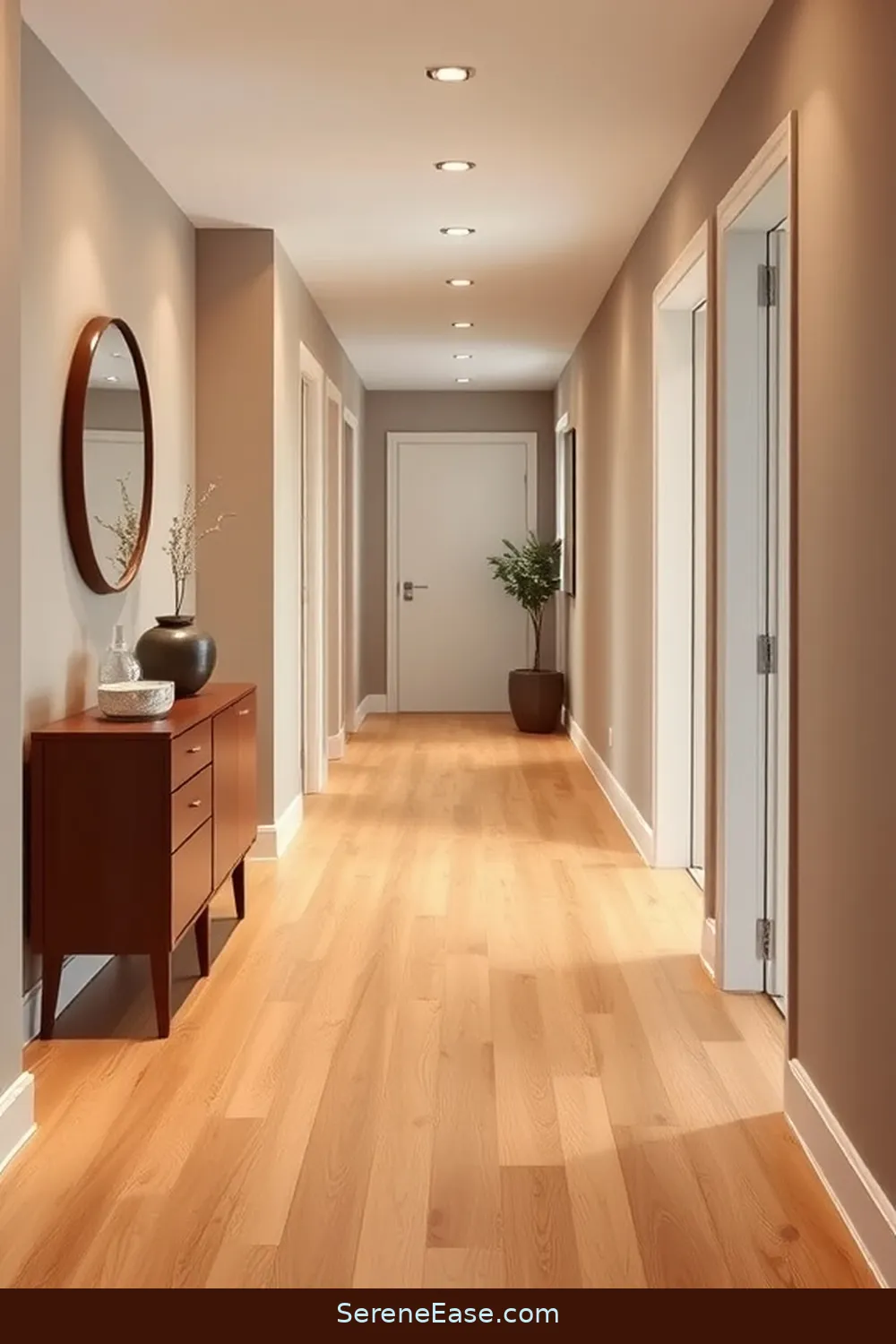 Flooring Options for a Neutral Hallway for Incorporating Neutral Tones in a Mid-Century Modern Hallway