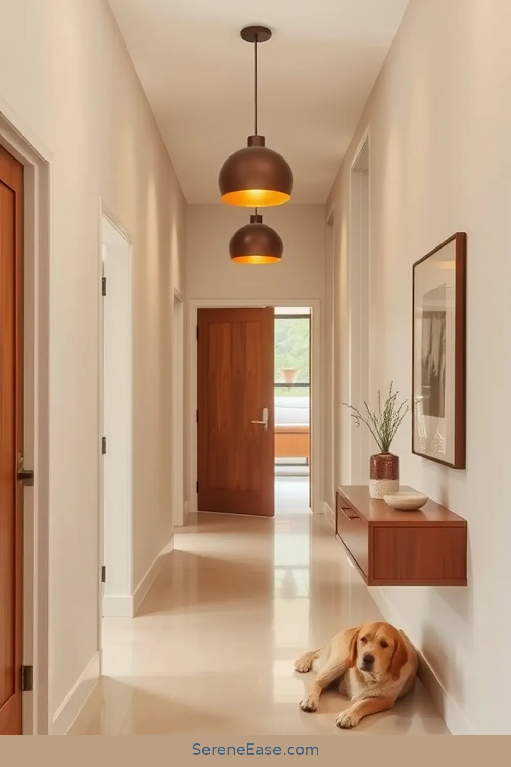 Lighting Choices to Enhance Neutral Tones for Incorporating Neutral Tones in a Mid-Century Modern Hallway