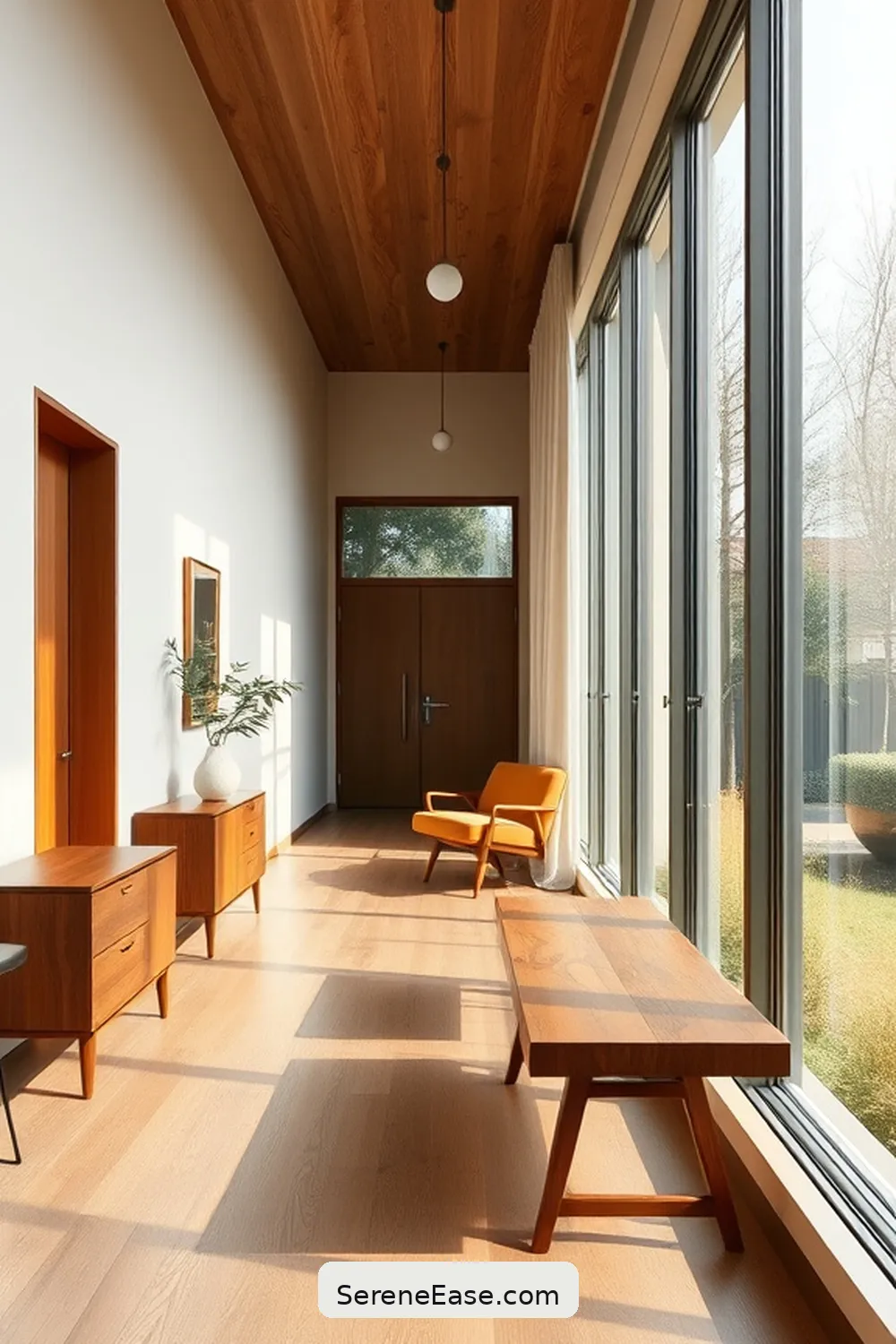 Selecting Mid-Century Modern Furniture for Incorporating Neutral Tones in a Mid-Century Modern Hallway