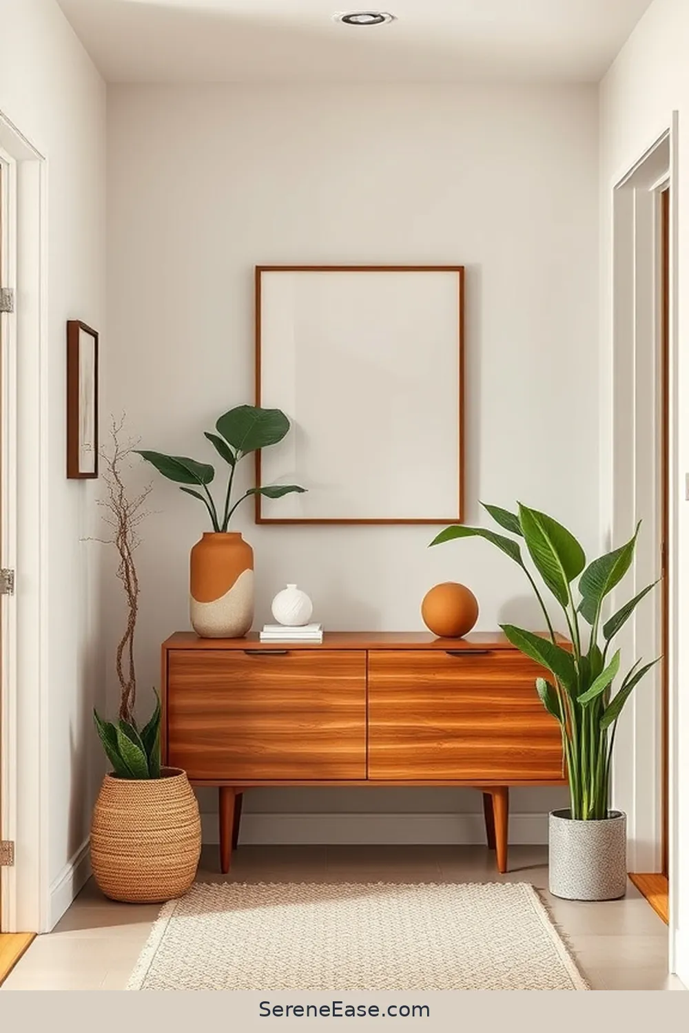 Tips for Accessorizing Your Hallway for Incorporating Neutral Tones in a Mid-Century Modern Hallway