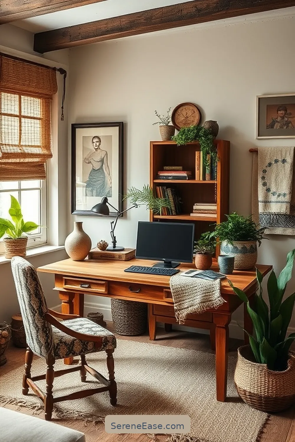 Incorporating Neutral Tones in a Rustic Home Office Style 7 Adding Rustic Accents and Decor Elements for Incorporating Neutral Tones in a Rustic Home Office Style