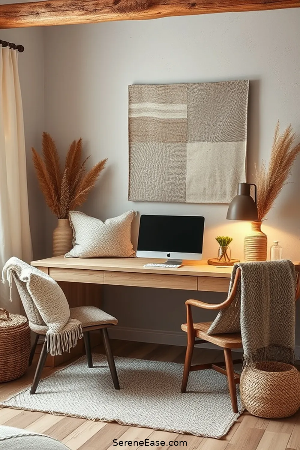 Incorporating Neutral Tones in a Rustic Home Office Style 8 Layering Textiles for Comfort and Style for Incorporating Neutral Tones in a Rustic Home Office Style