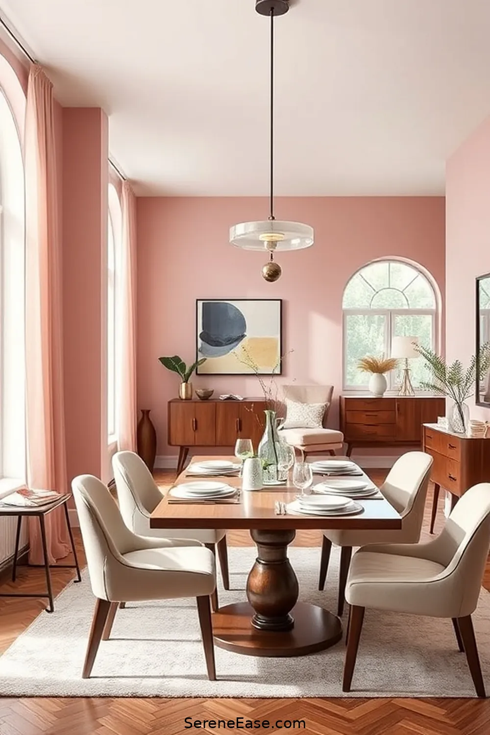 Incorporating Pastels in Your Mid-Century Modern Dining Room 15 Maintaining Balance: Pastels and Neutrals for Incorporating Pastels in Your Mid-Century Modern Dining Room