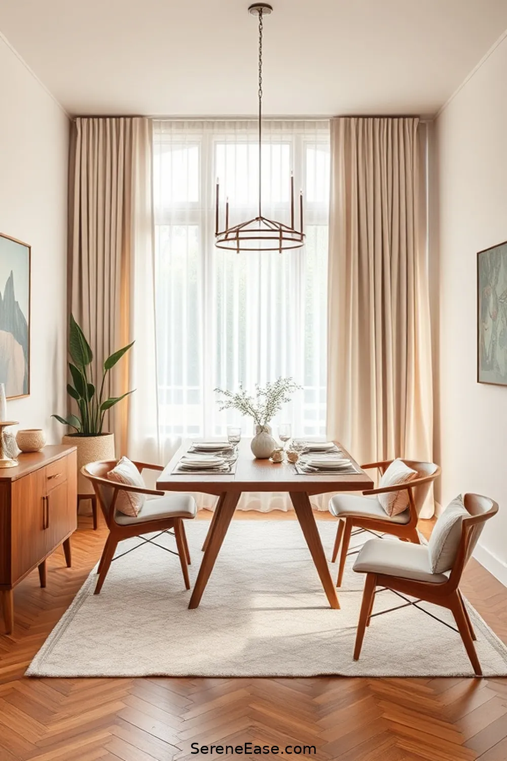Incorporating Pastels in Your Mid-Century Modern Dining Room 7 Soft Textiles: Cushions and Drapery for Incorporating Pastels in Your Mid-Century Modern Dining Room