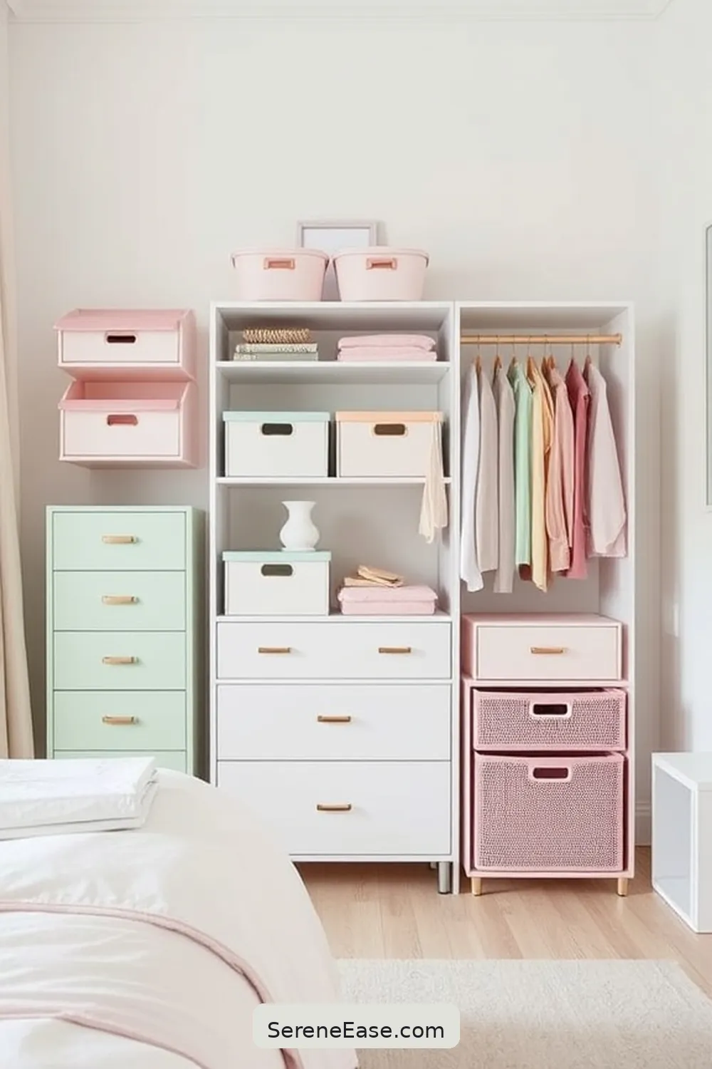 Incorporating Pastels in a Minimalist Bedroom Style: 16 Ways 12 Use Pastel Storage Solutions for Incorporating Pastels in a Minimalist Bedroom Style: 16 Ways