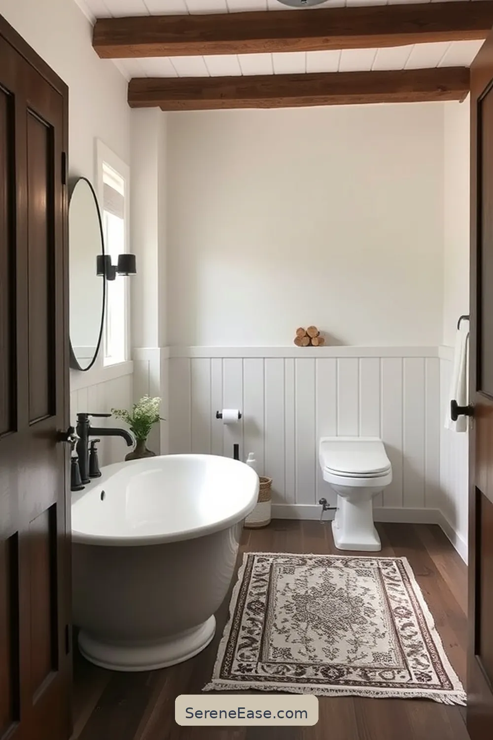 Incorporating Pastels in a Modern Farmhouse Bathroom Style 9 Creating Contrast With Darker Accents for Incorporating Pastels in a Modern Farmhouse Bathroom Style