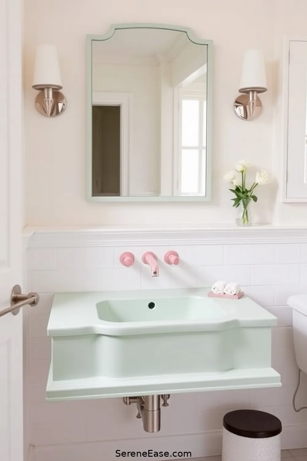 Incorporating Pastels in a Modern Farmhouse Bathroom Style 6 Pastel Fixtures and Fittings for Incorporating Pastels in a Modern Farmhouse Bathroom Style