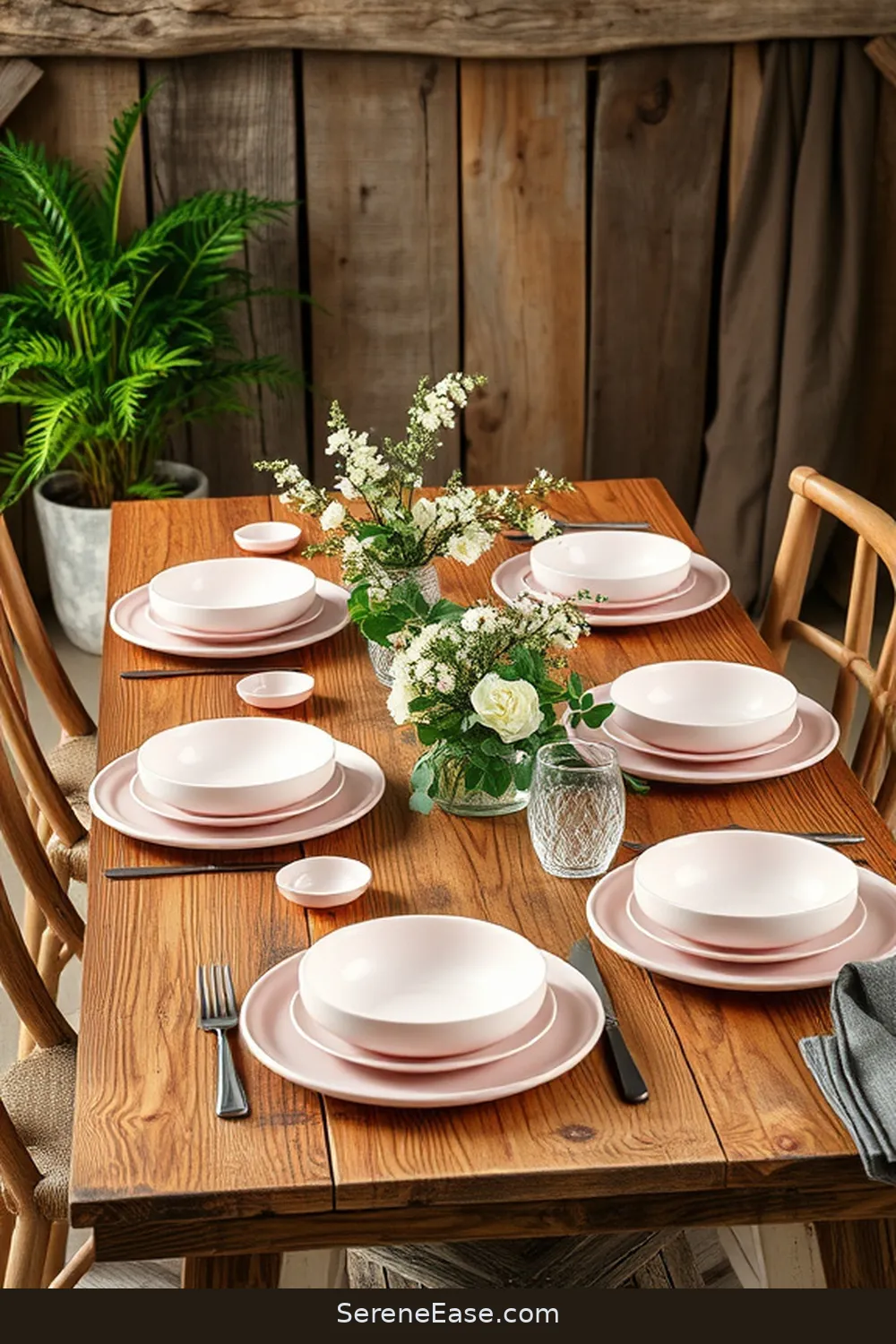 Incorporating Pastels in a Rustic Dining Room Style 4 Pastel Tableware: A Perfect Blend for Incorporating Pastels in a Rustic Dining Room Style