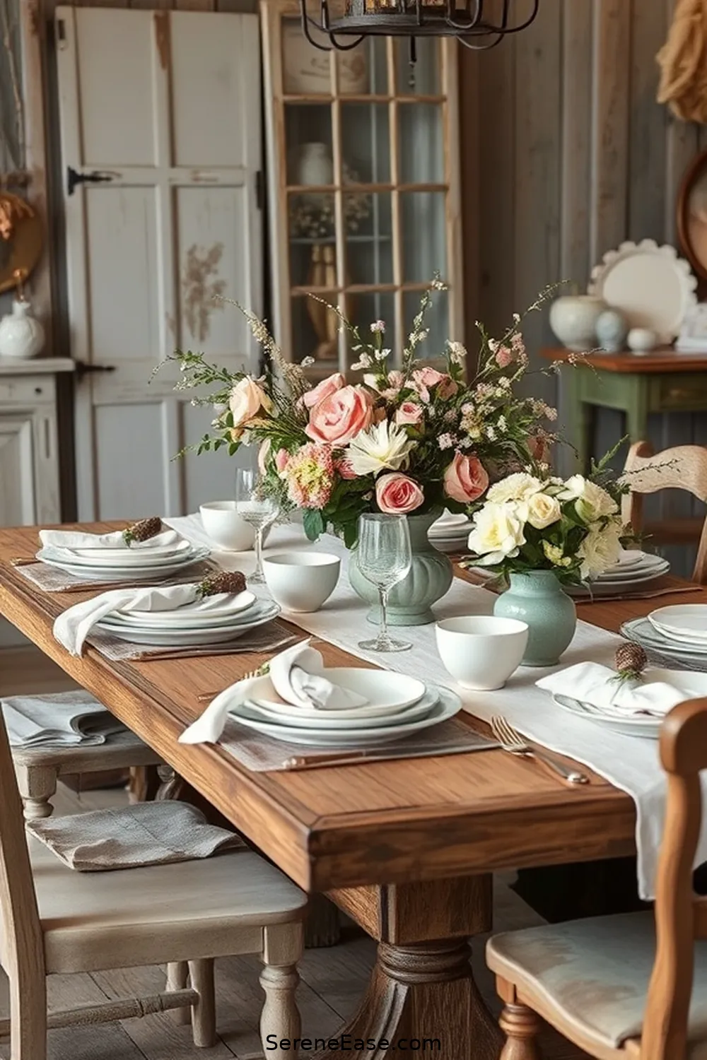 Incorporating Pastels in a Rustic Dining Room Style 9 Styling the Table for Rustic Elegance for Incorporating Pastels in a Rustic Dining Room Style
