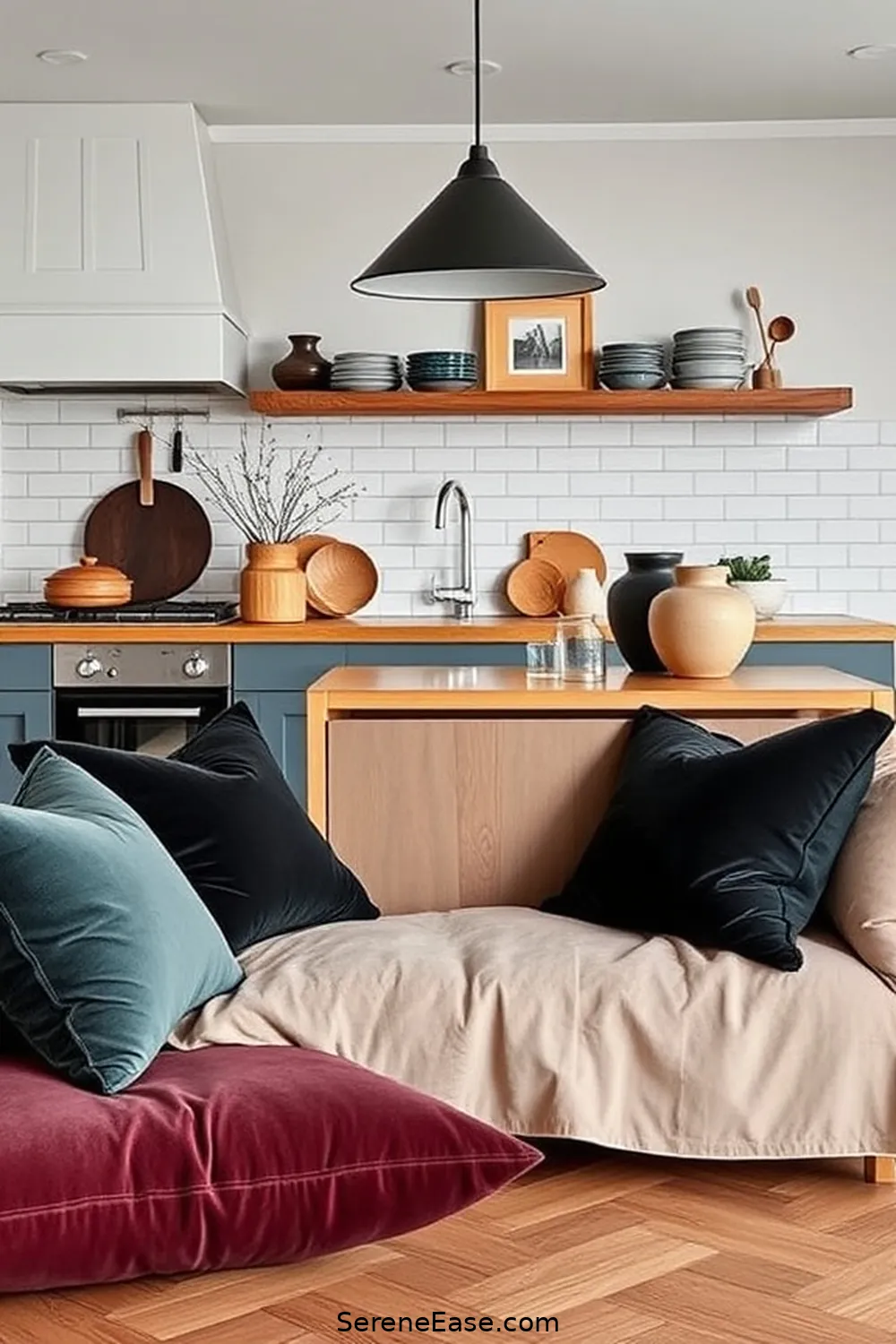Infuse Jewel Tones Into Your Scandinavian-Style Kitchen 14 Layering Textures for Depth for Infuse Jewel Tones Into Your Scandinavian-Style Kitchen