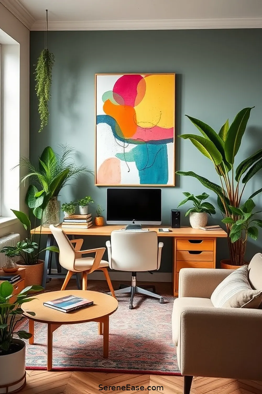 Infusing Bold Colors in Your Scandinavian Home Office Style 6 Incorporating Artwork and Decor for Infusing Bold Colors in Your Scandinavian Home Office Style