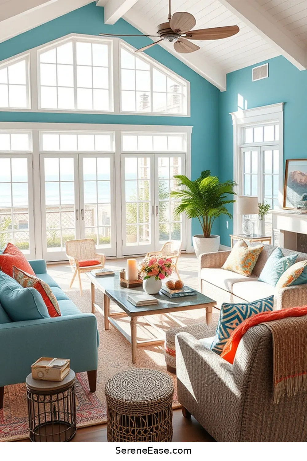 Infusing Bold and Bright Colors in Your Coastal Living Room Style 11 Creating Balance With Lighting Choices for Infusing Bold and Bright Colors in Your Coastal Living Room Style