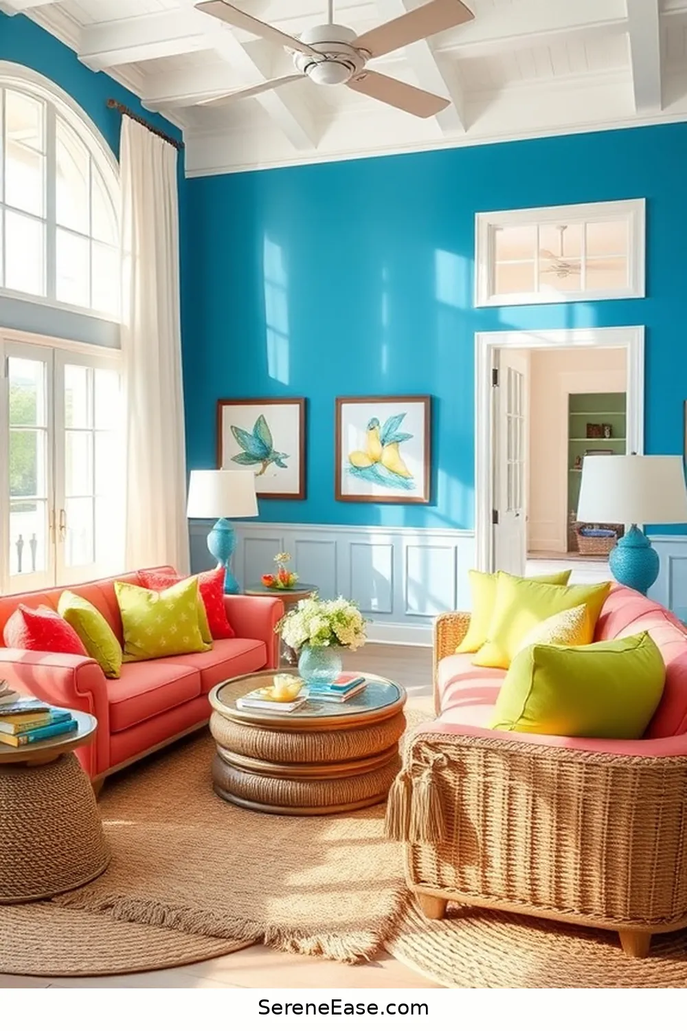 Infusing Bold and Bright Colors in Your Coastal Living Room Style 2 Embracing the Coastal Color Palette for Infusing Bold and Bright Colors in Your Coastal Living Room Style