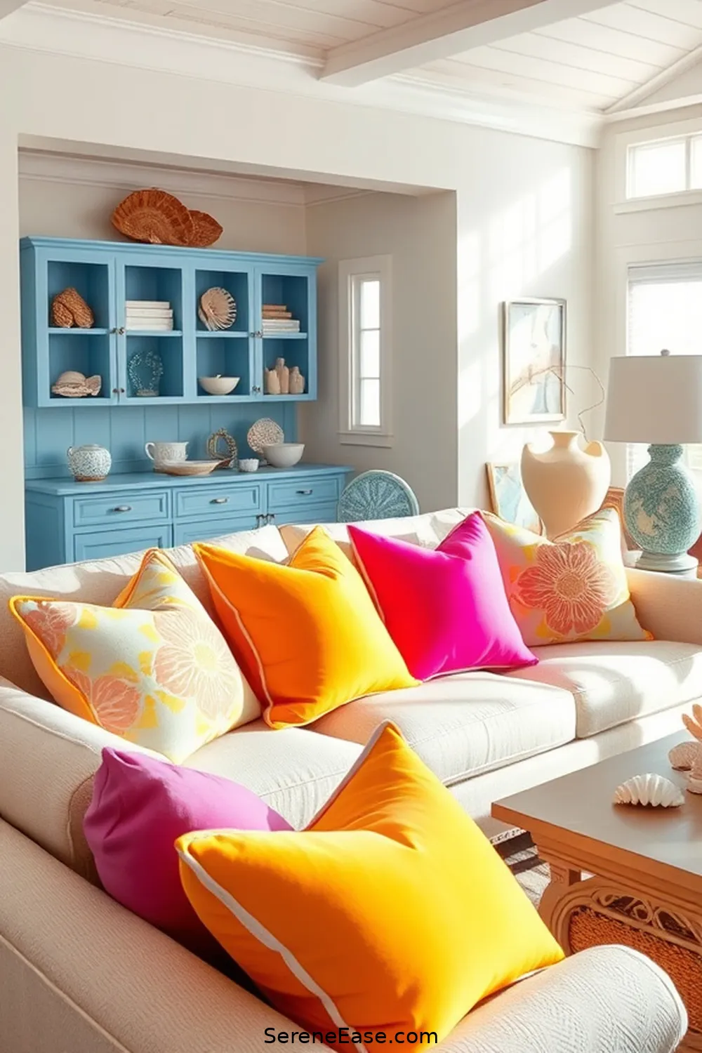Infusing Bold and Bright Colors in Your Coastal Living Room Style 8 Mixing and Matching With Neutrals for Infusing Bold and Bright Colors in Your Coastal Living Room Style