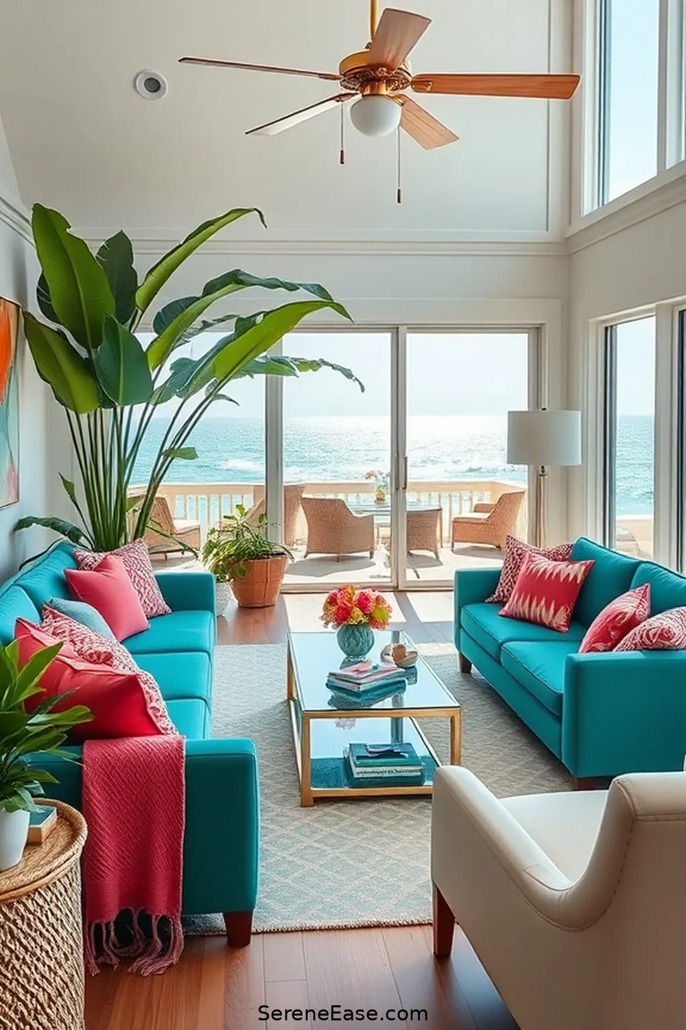 Infusing Bold and Bright Colors in Your Coastal Living Room Style 4 Statement Furniture: A Focal Point for Infusing Bold and Bright Colors in Your Coastal Living Room Style