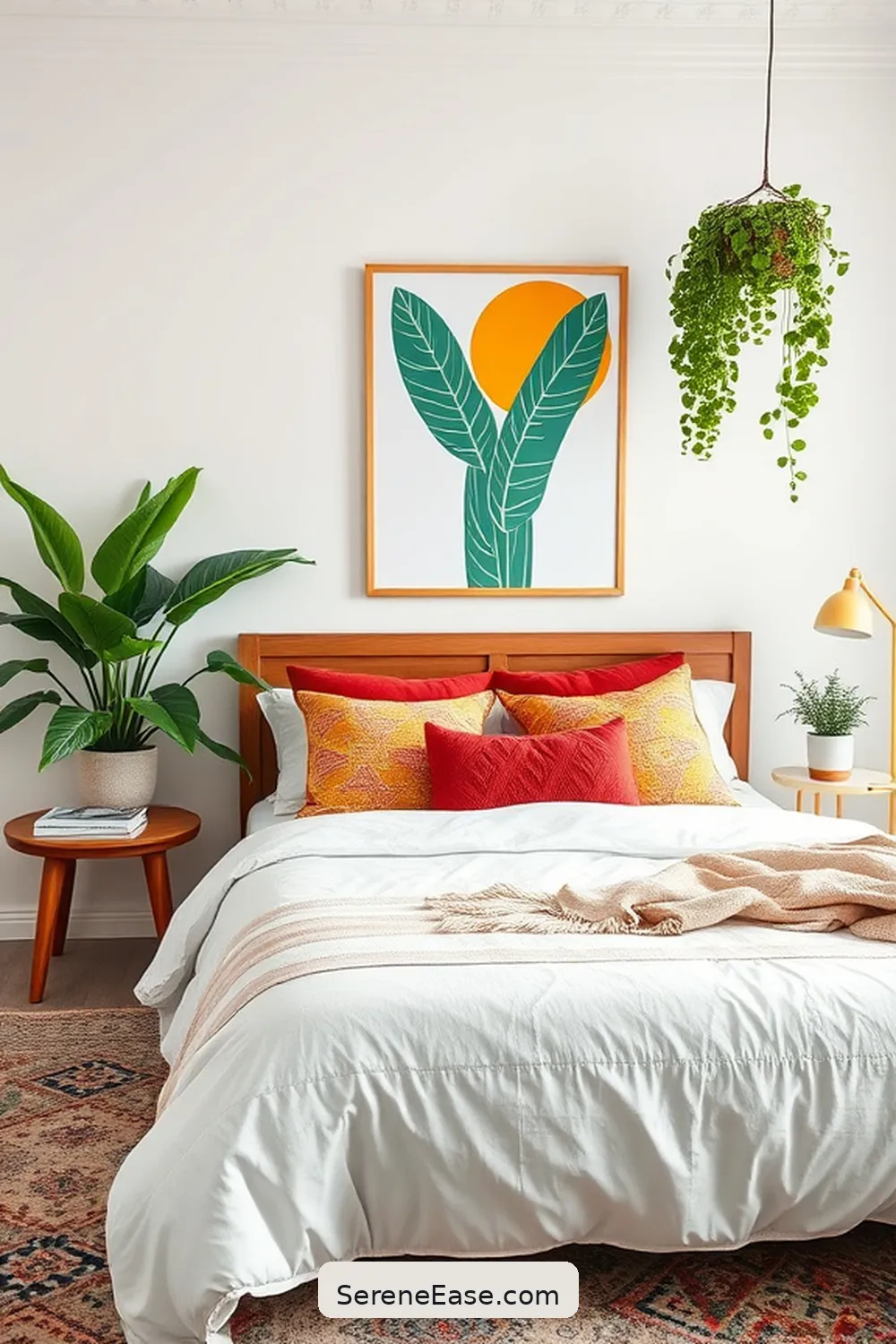 Infusing Bold and Bright Colors in Your Scandinavian Style Bedroom 9 Incorporating Plants for a Lively Touch for Infusing Bold and Bright Colors in Your Scandinavian Style Bedroom