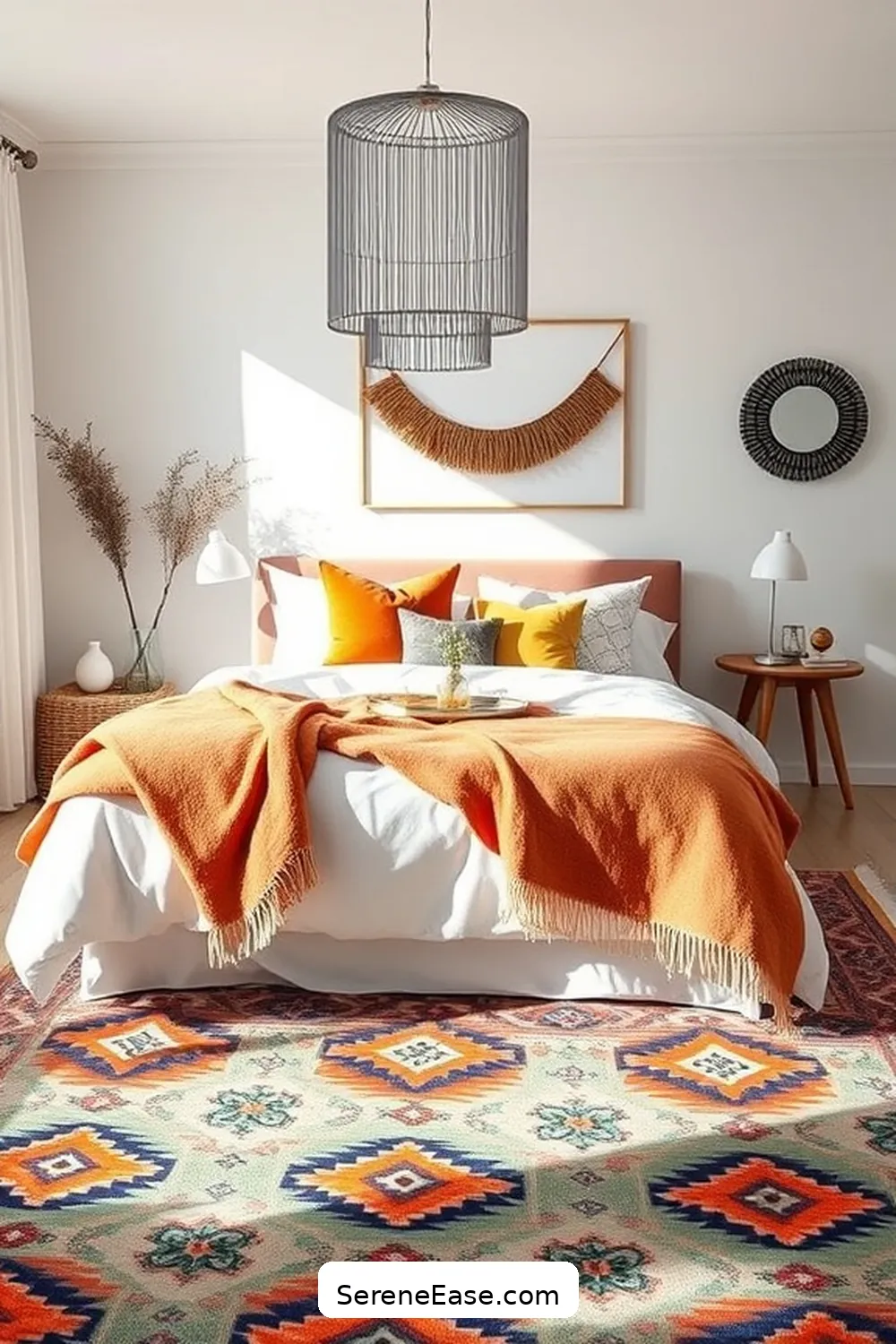 Infusing Bold and Bright Colors in Your Scandinavian Style Bedroom 11 Mixing Patterns While Maintaining Balance for Infusing Bold and Bright Colors in Your Scandinavian Style Bedroom