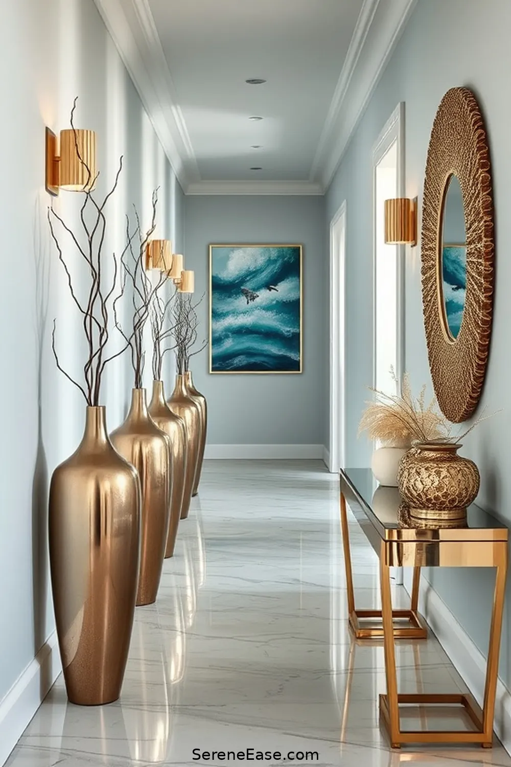 Integrate Metallic Accents in Your Coastal Hallway Style 6 Decorative Accents: Vases, Sculptures, and More for Integrate Metallic Accents in Your Coastal Hallway Style