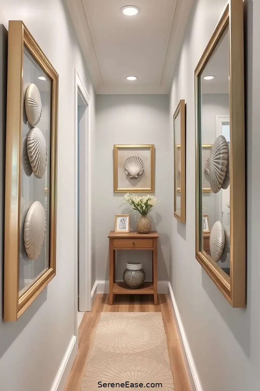 Integrate Metallic Accents in Your Coastal Hallway Style 7 Wall Art: Incorporating Metallic Elements for Integrate Metallic Accents in Your Coastal Hallway Style