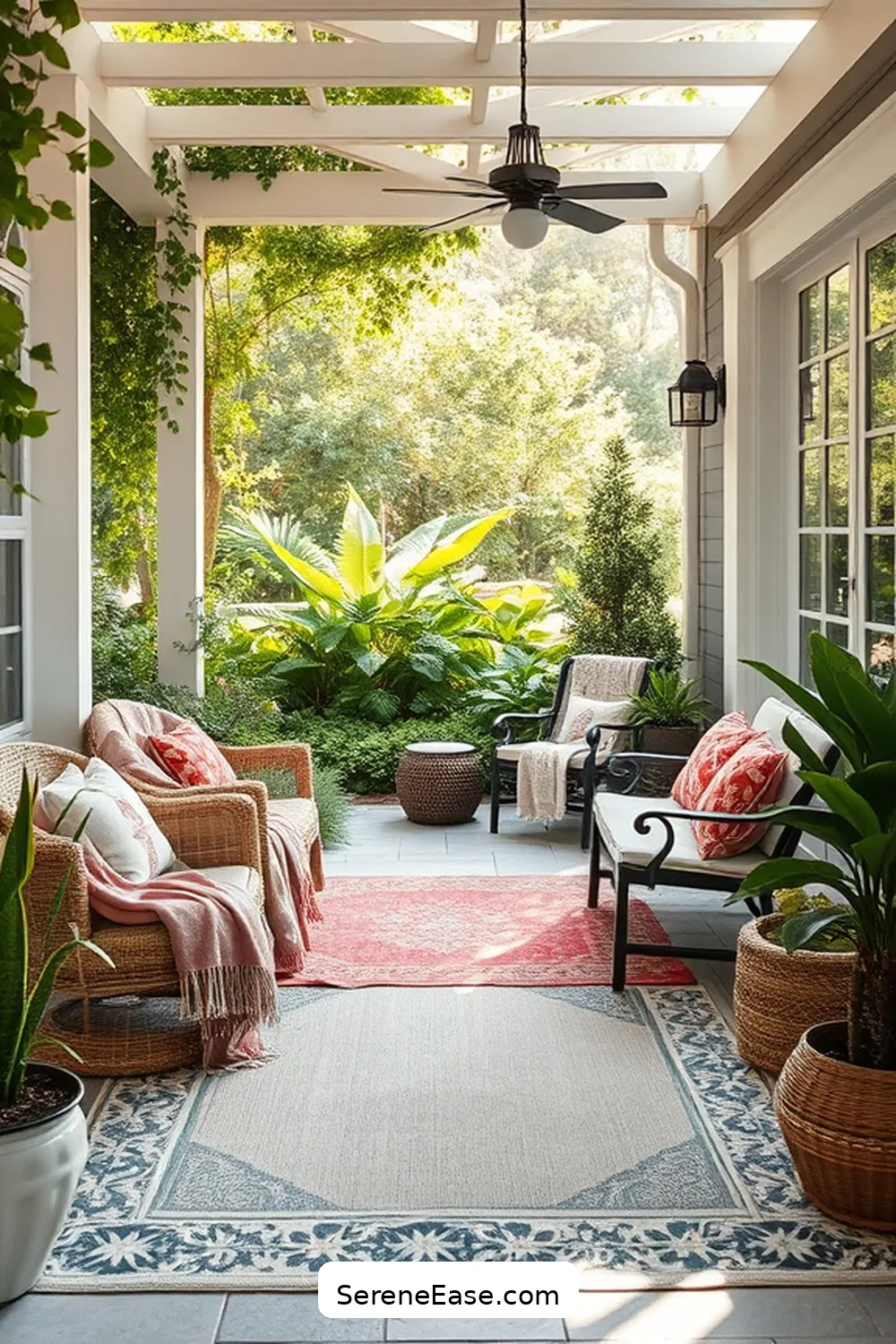 Mastering Bohemian Style: Pastels for Your Outdoor Patio 8 Adding Layers With Rugs and Throws for Mastering Bohemian Style: Pastels for Your Outdoor Patio