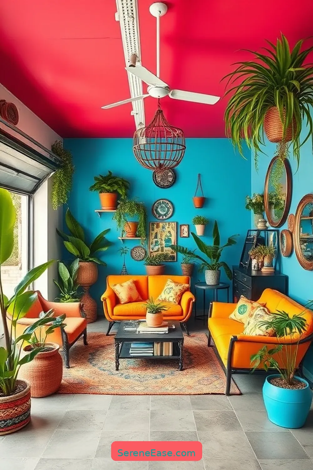 Revamp Your Garage for Bold and Bright Bohemian Style 2 Embrace Colorful Walls and Ceilings for Revamp Your Garage for Bold and Bright Bohemian Style