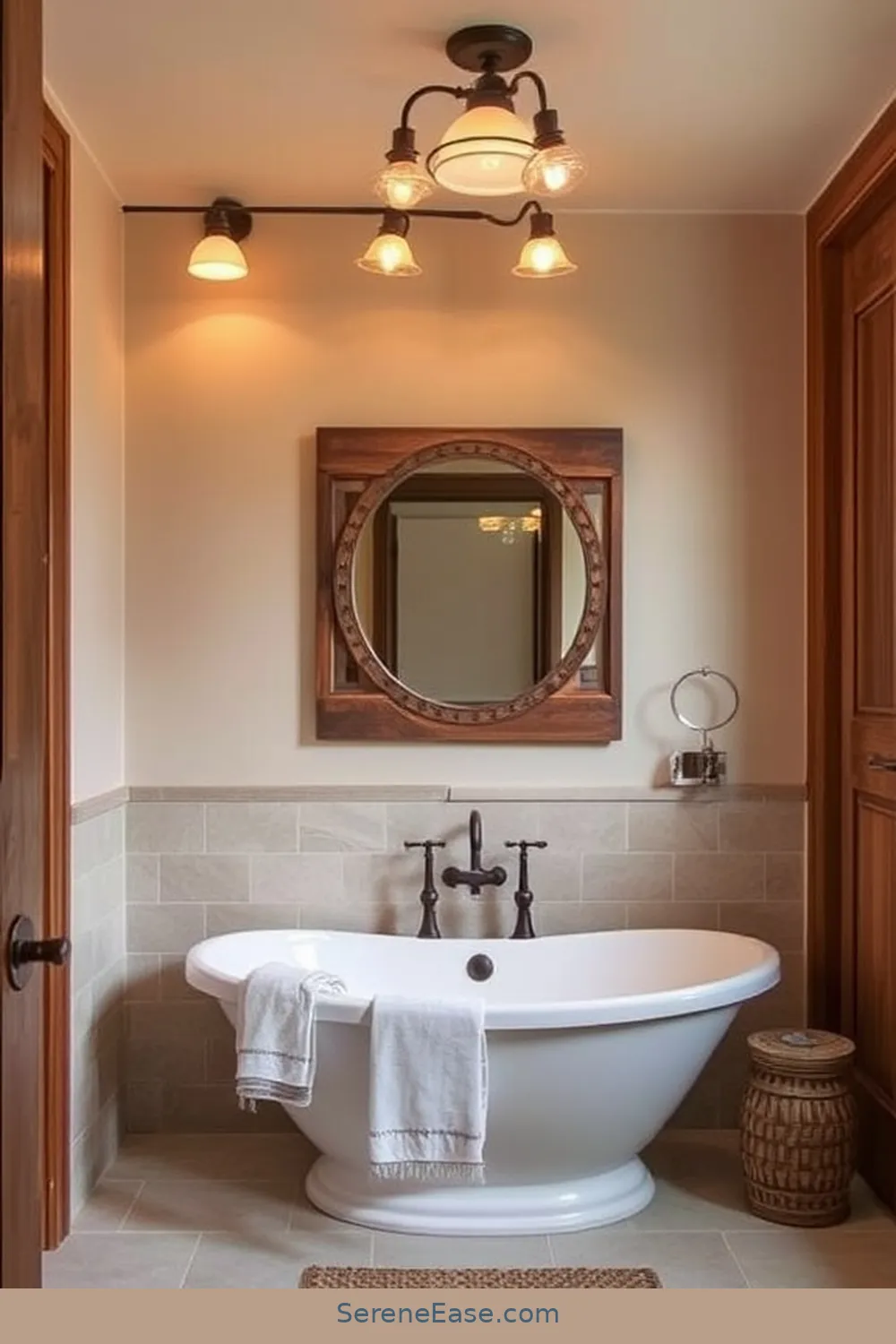 Step-by-Step Guide for Neutral Tones in Rustic Style Bathrooms 9 Choosing the Right Lighting for Step-by-Step Guide for Neutral Tones in Rustic Style Bathrooms