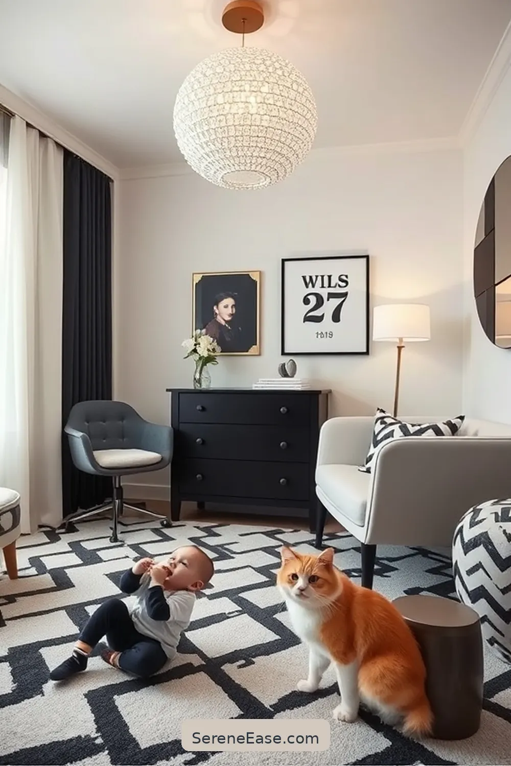 Step-by-Step to Achieve a Black and White Mid Century Modern Nursery Style 3 Choosing a Color Palette for Step-by-Step to Achieve a Black and White Mid Century Modern Nursery Style