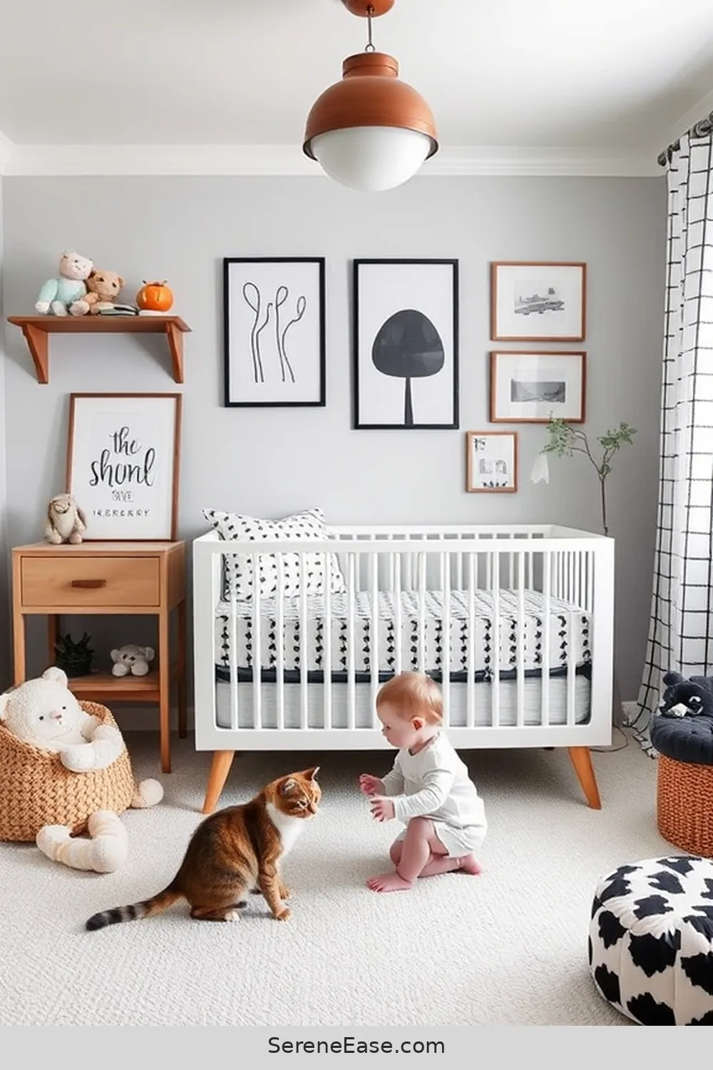 Step-by-Step to Achieve a Black and White Mid Century Modern Nursery Style 14 Personalizing the Space With Meaningful Touches for Step-by-Step to Achieve a Black and White Mid Century Modern Nursery Style
