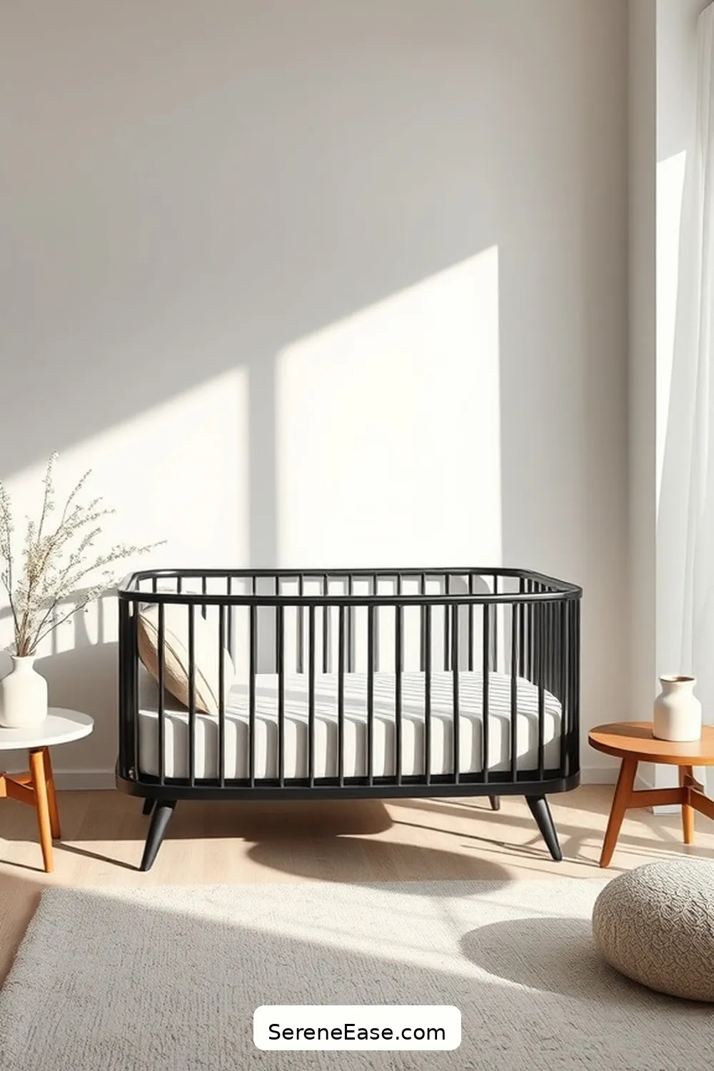 Step-by-Step to Achieve a Black and White Mid Century Modern Nursery Style 4 Selecting the Right Crib for Step-by-Step to Achieve a Black and White Mid Century Modern Nursery Style