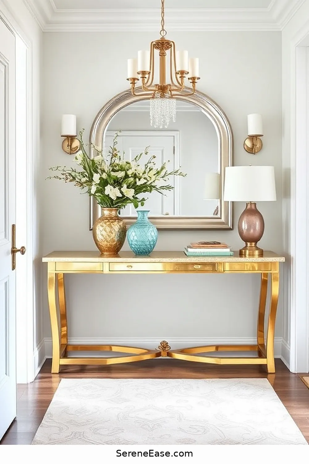 Stunning Metallic Accents to Elevate Your Coastal Entryway Style 12 Creating a Cohesive Coastal Look With Metallics for Stunning Metallic Accents to Elevate Your Coastal Entryway Style