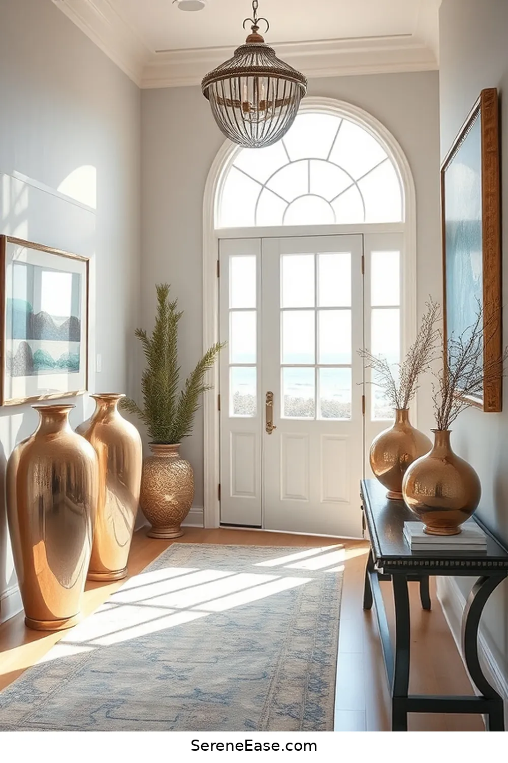 Stunning Metallic Accents to Elevate Your Coastal Entryway Style 7 Decorative Accents: Vases and Art Pieces for Stunning Metallic Accents to Elevate Your Coastal Entryway Style