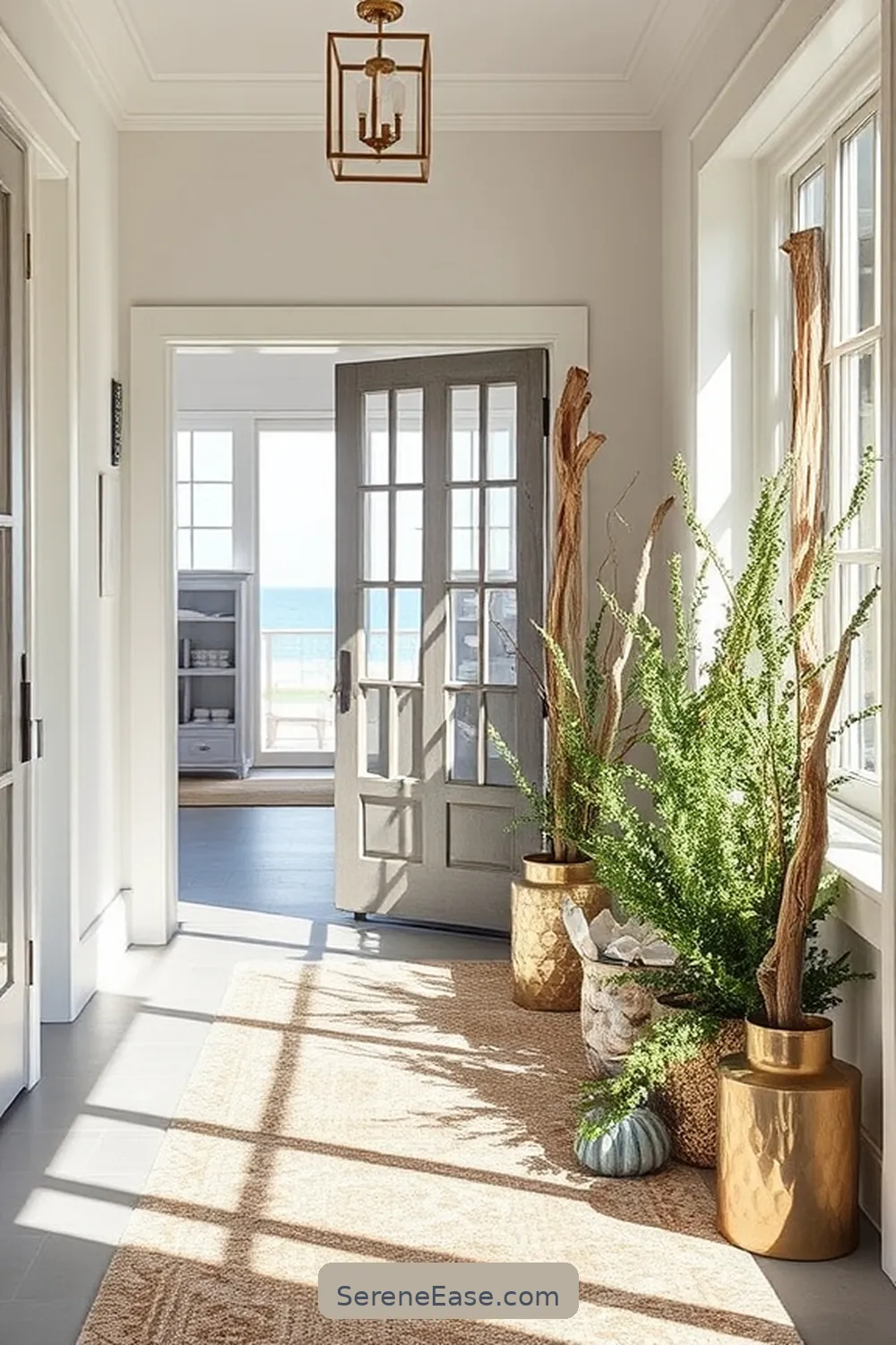 Stunning Metallic Accents to Elevate Your Coastal Entryway Style 11 Layering Metallics With Natural Elements for Stunning Metallic Accents to Elevate Your Coastal Entryway Style