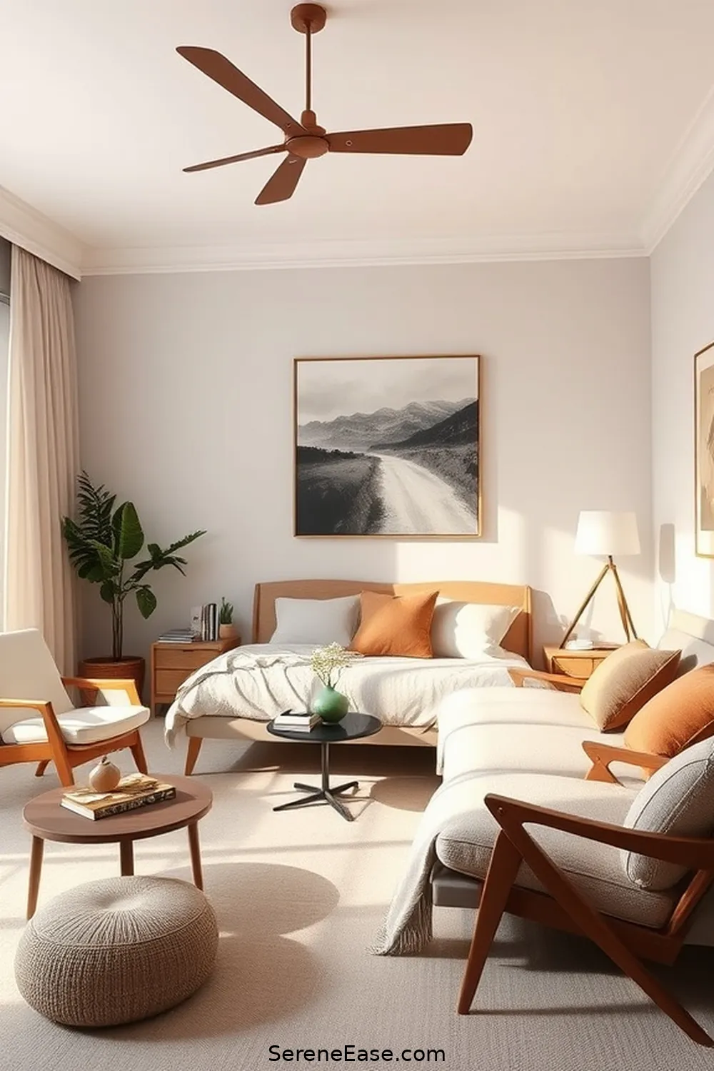 Style Your Bedroom in Neutral Tones With Mid-Century Modern Flair 6 Adding Artwork and Wall Decor for Style Your Bedroom in Neutral Tones With Mid-Century Modern Flair