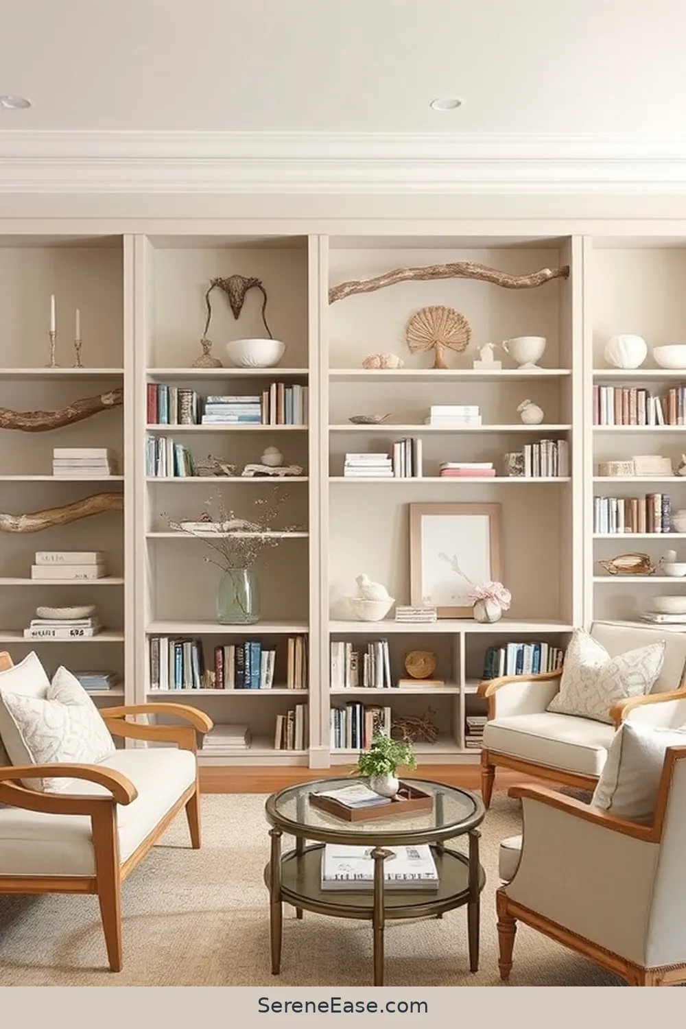 Tips and Tricks for Designing a Monochromatic Library With Coastal Style 9 Adding Coastal-Inspired Decor for Tips and Tricks for Designing a Monochromatic Library With Coastal Style