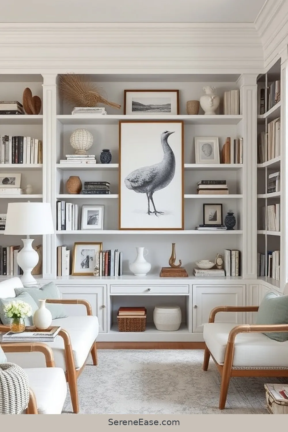 Tips and Tricks for Designing a Monochromatic Library With Coastal Style 14 Incorporating Art and Personal Touches for Tips and Tricks for Designing a Monochromatic Library With Coastal Style
