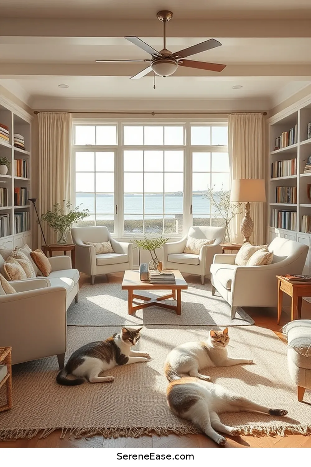 Tips and Tricks for Designing a Monochromatic Library With Coastal Style 5 Incorporating Neutral Tones for Tips and Tricks for Designing a Monochromatic Library With Coastal Style