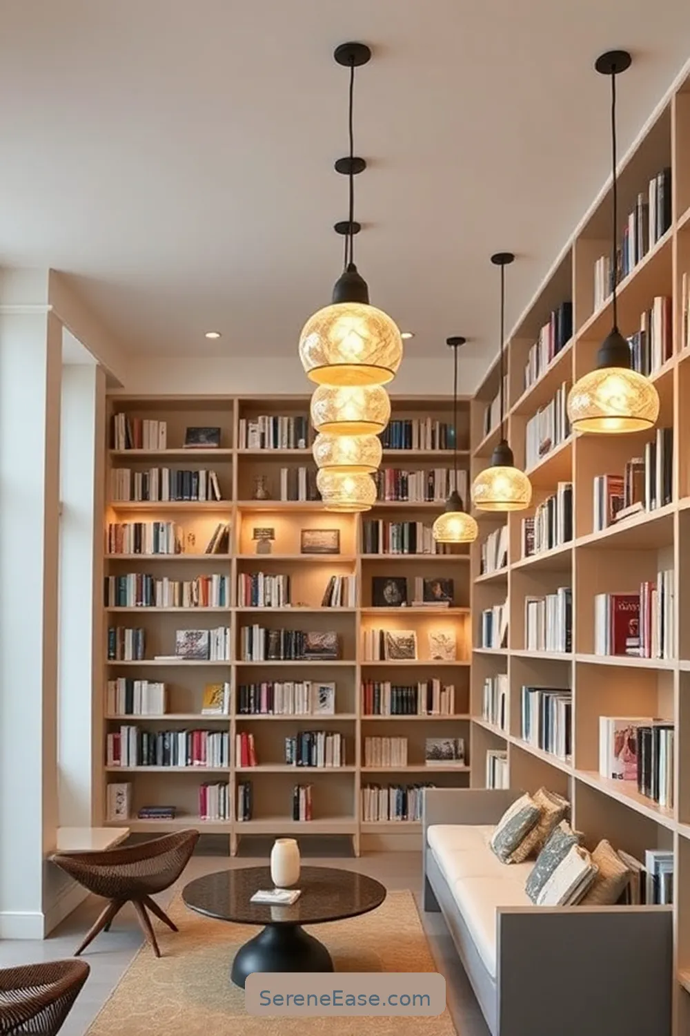 Tips and Tricks for Designing a Monochromatic Library With Coastal Style 8 Lighting Options to Create Ambiance for Tips and Tricks for Designing a Monochromatic Library With Coastal Style