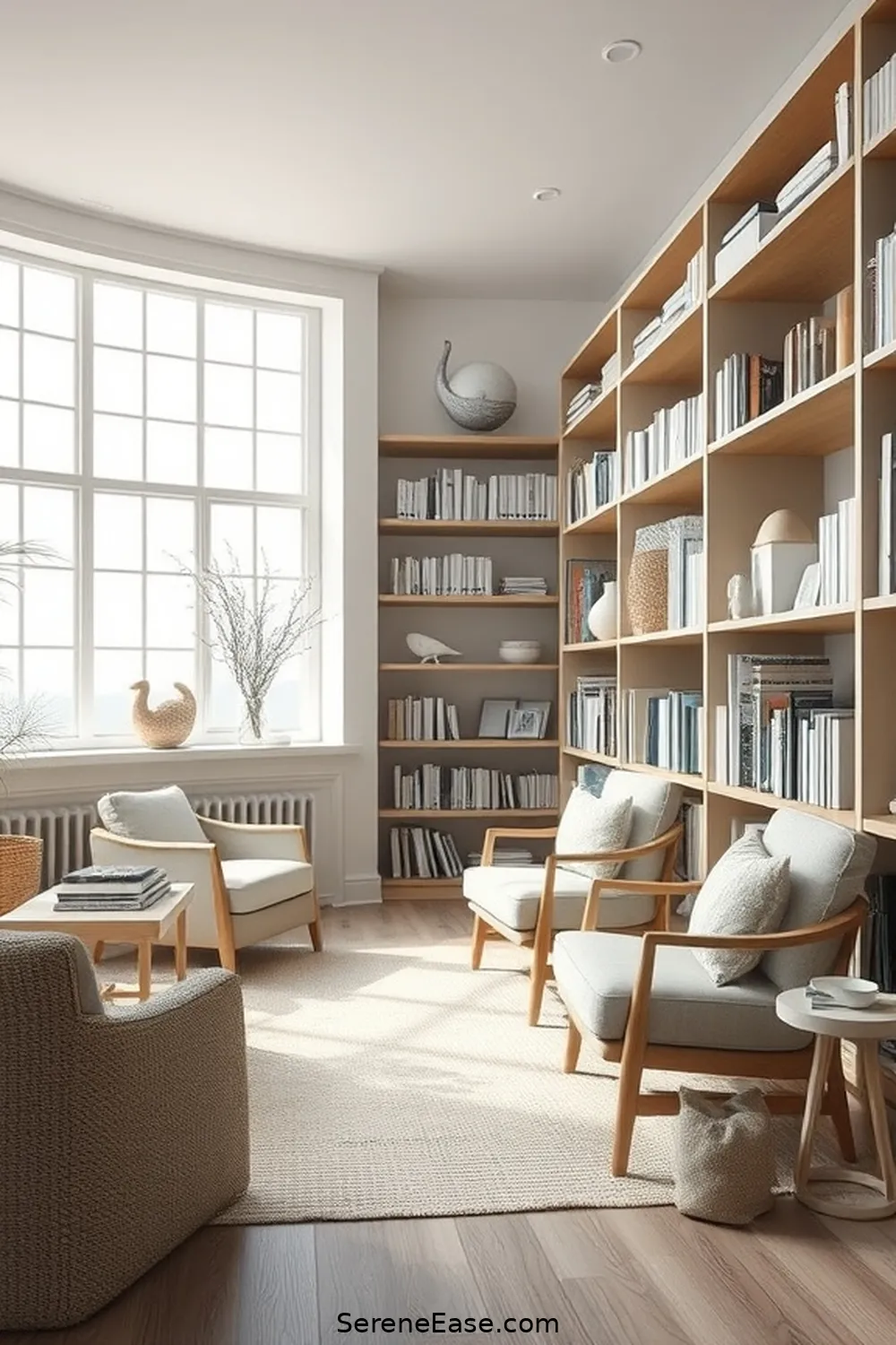 Tips and Tricks for Designing a Monochromatic Library With Coastal Style 10 The Importance of Natural Elements for Tips and Tricks for Designing a Monochromatic Library With Coastal Style