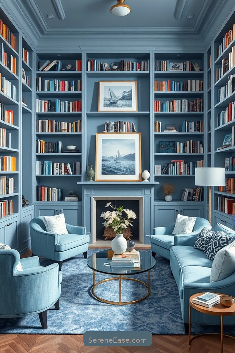 Tips and Tricks for Designing a Monochromatic Library With Coastal Style 13 Utilizing Wall Space Efficiently for Tips and Tricks for Designing a Monochromatic Library With Coastal Style