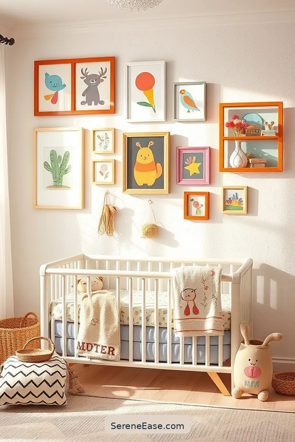 Tips for Designing a Bold and Bright Nursery in Modern Farmhouse Style 11 Consider Artwork and Wall Decor for Tips for Designing a Bold and Bright Nursery in Modern Farmhouse Style