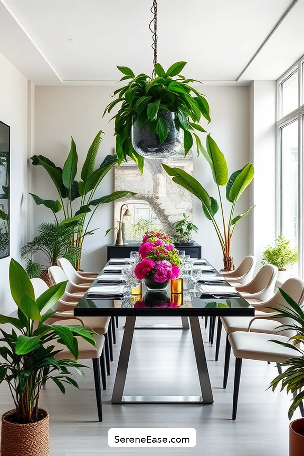 Tips for a Bold and Bright Minimalist Dining Room Style 10 Add Greenery for Freshness for Tips for a Bold and Bright Minimalist Dining Room Style
