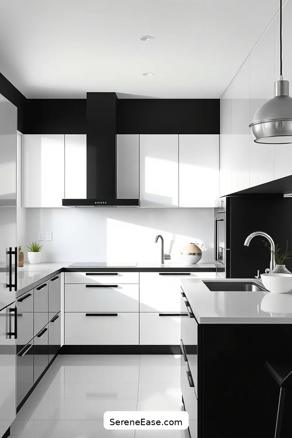 Choose a Monochromatic Color Palette for Tips to Achieve Black and White Minimalist Kitchen Style