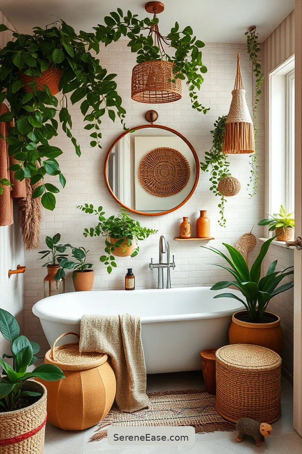 Transform Your Bathroom With Earth Tones and Bohemian Style 7 Personalizing Your Space With Greenery for Transform Your Bathroom With Earth Tones and Bohemian Style