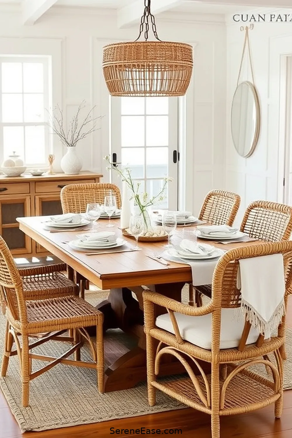 Transform Your Dining Room: Coastal Style Meets Neutral Tones 4 Incorporating Natural Textures for Transform Your Dining Room: Coastal Style Meets Neutral Tones