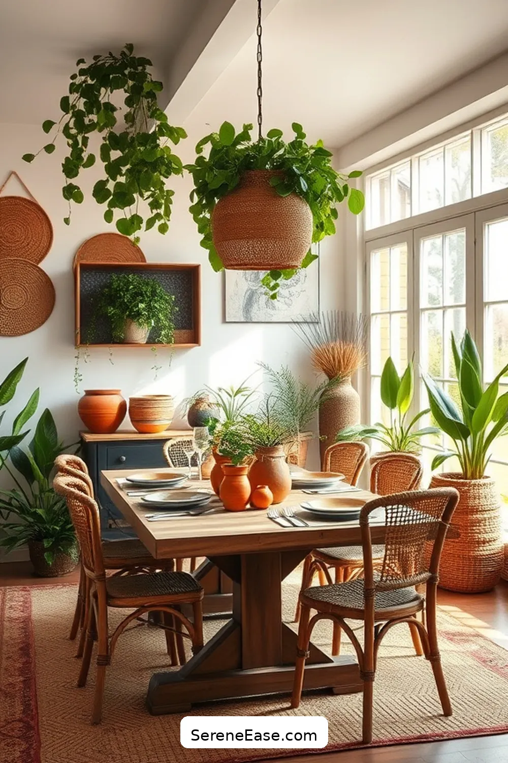 Transform Your Dining Room With Easy Bohemian Style and Earth Tones 11 Bringing Nature Indoors for Transform Your Dining Room With Easy Bohemian Style and Earth Tones
