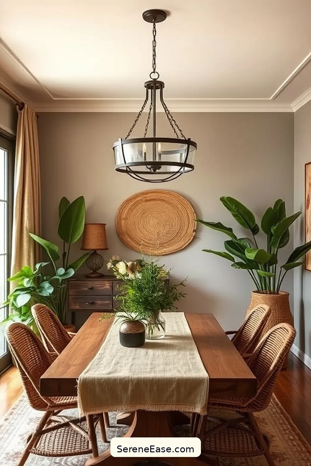 Transform Your Dining Room With Easy Bohemian Style and Earth Tones 10 Utilizing Statement Lighting for Transform Your Dining Room With Easy Bohemian Style and Earth Tones