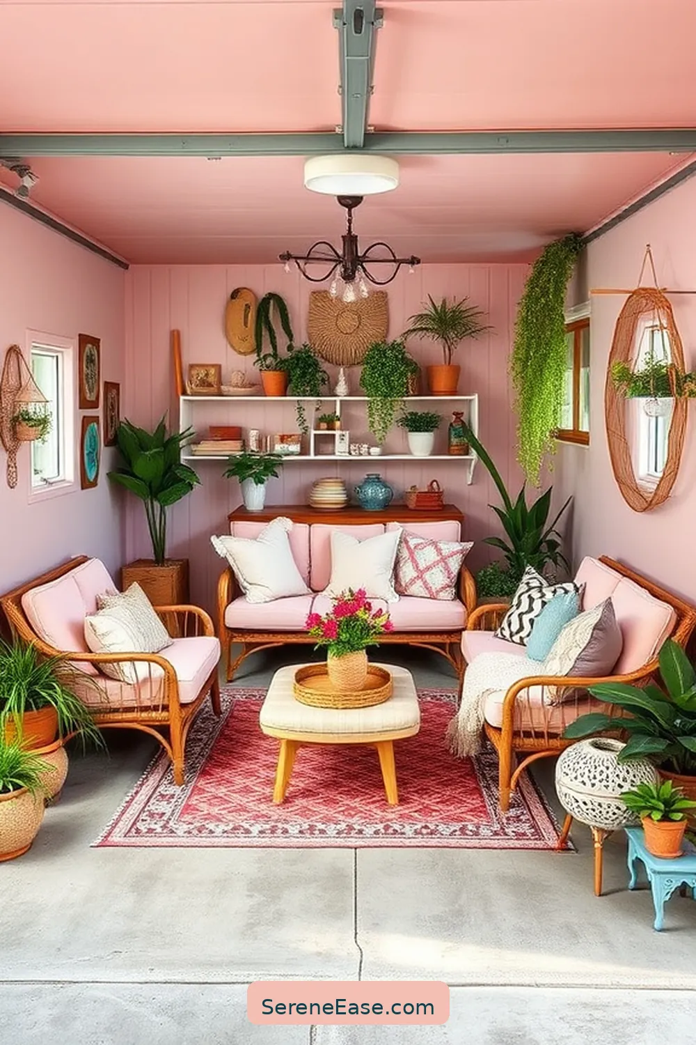Transform Your Garage With Pastels and Bohemian Style 6 Furniture and Layout Ideas for a Stylish Hangout for Transform Your Garage With Pastels and Bohemian Style