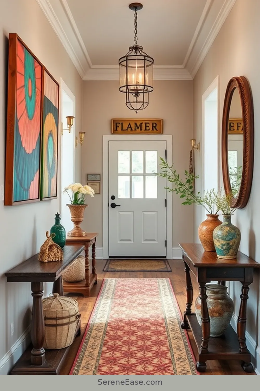 Transform Your Hallway With Jewel Tones in Modern Farmhouse Style 10 Accessorizing With Art and Furnishings for Transform Your Hallway With Jewel Tones in Modern Farmhouse Style