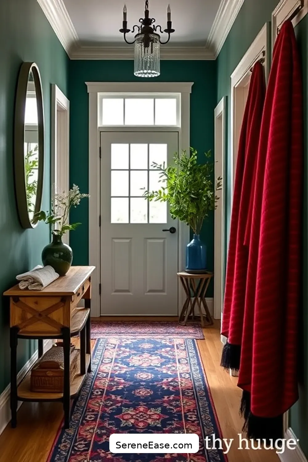 Transform Your Hallway With Jewel Tones in Modern Farmhouse Style 7 Incorporating Jewel Tones Through Decor for Transform Your Hallway With Jewel Tones in Modern Farmhouse Style