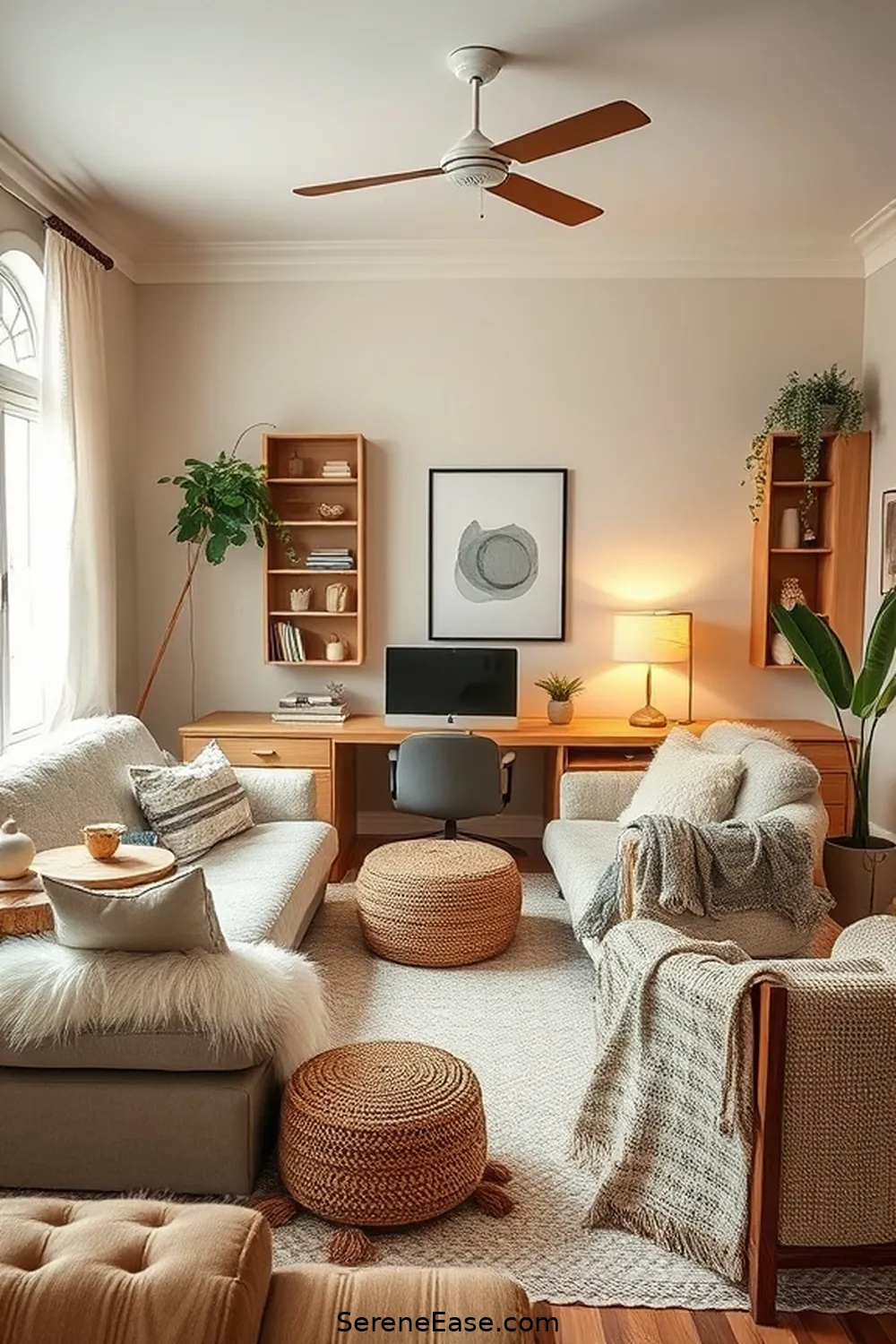 Transform Your Home Office With Neutral Tones in Bohemian Style 7 Furniture Selection: Comfort Meets Style for Transform Your Home Office With Neutral Tones in Bohemian Style